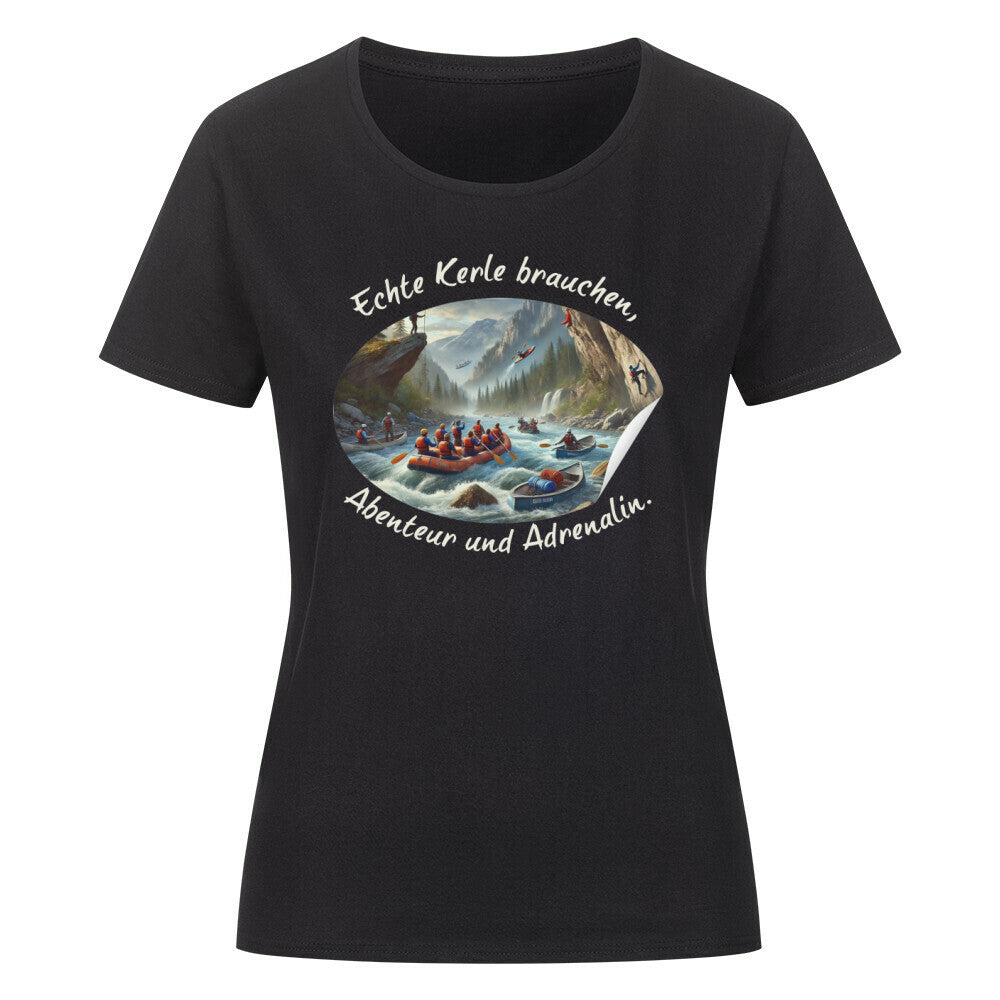 Organic Abenteuer Ladys Shirt, "Abenteuer und Adrenalin" schwarz